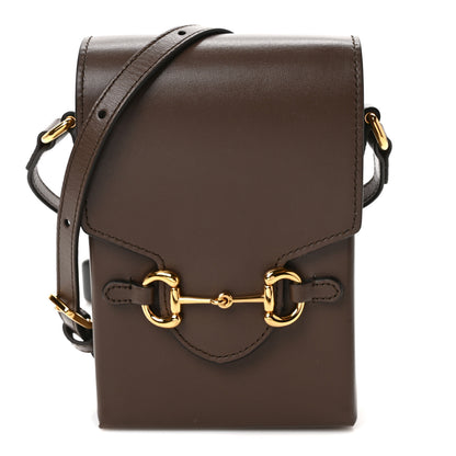 Gucci Boarded Plutone Calfskin Mini Horsebit 1955 Crossbody Bag New Acero 1 of 10