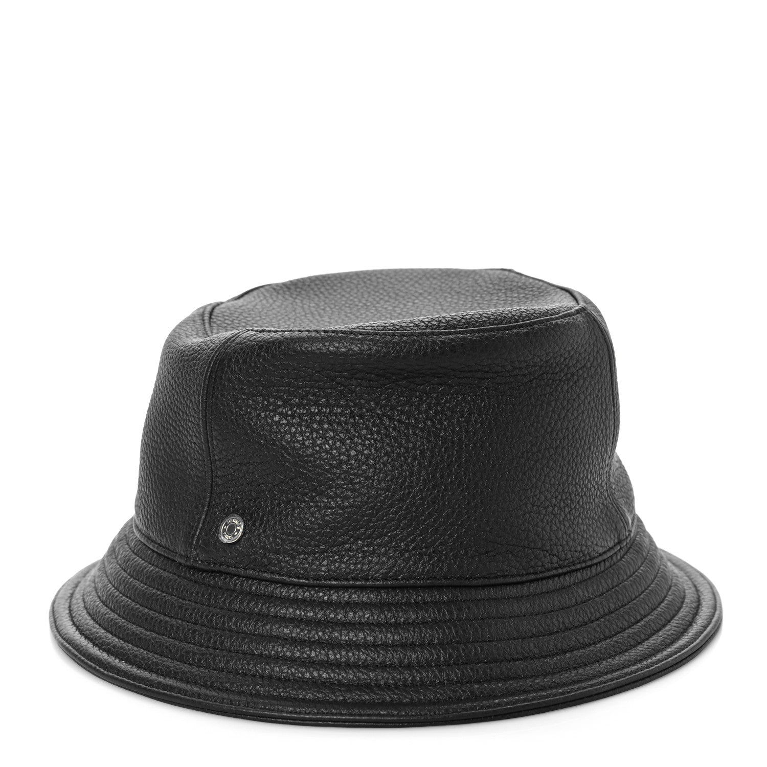 Hermes Cerf Deerskin Calvi Bucket Hat 58 Black 1 of 7