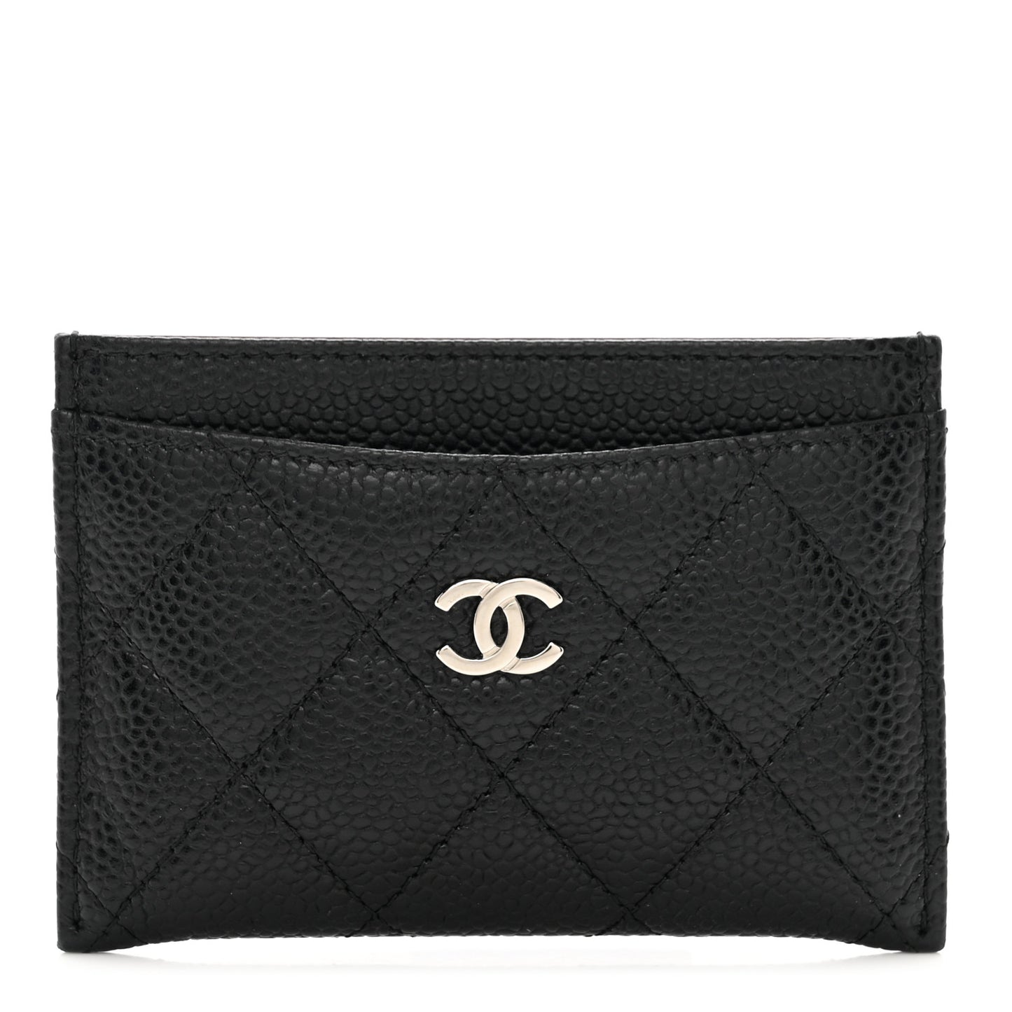 Caviar Quilted Card Holder Black