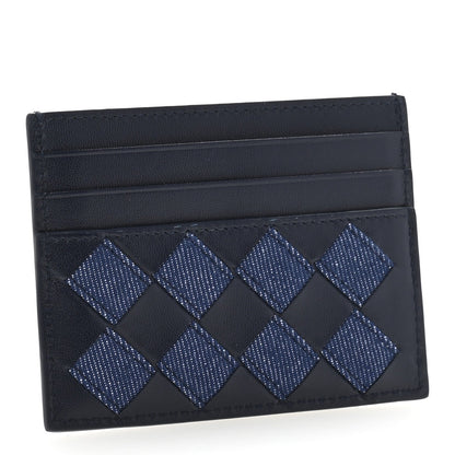 Bottega Veneta Nappa Denim Intrecciato Card Holder Abyss Indigo 3 of 8