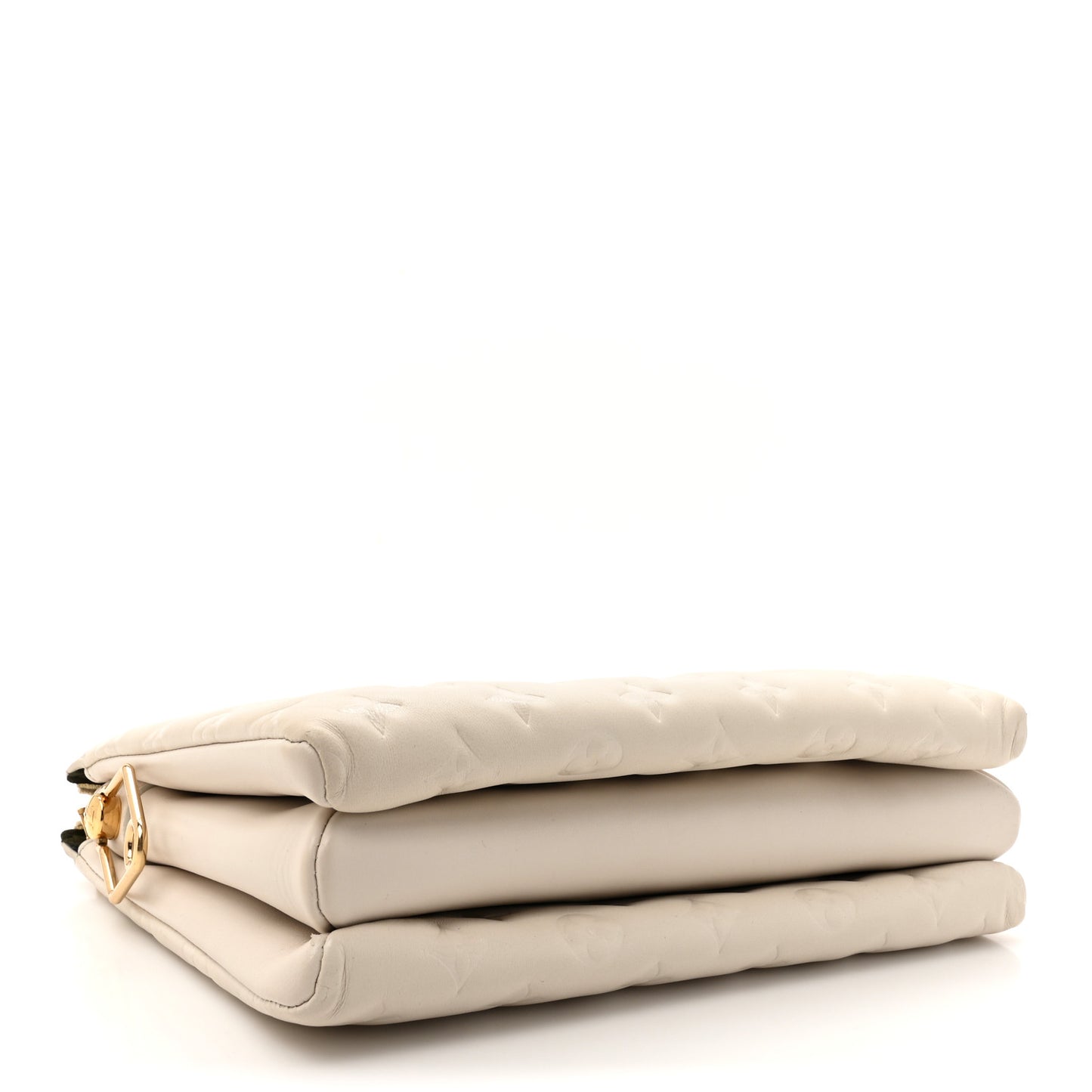 Lambskin Embossed Monogram Coussin PM Beige Cream
