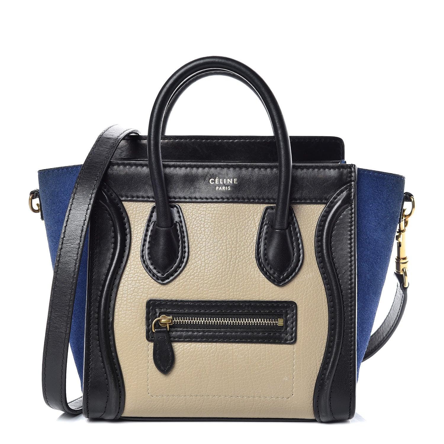 Celine Bullhide Calfskin Nubuck Nano Tri-Color Luggage Light Taupe 1 of 21