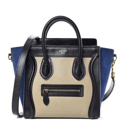 Celine Bullhide Calfskin Nubuck Nano Tri-Color Luggage Light Taupe 1 of 21