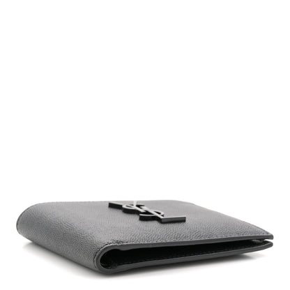 Saint Laurent Grain De Poudre Monogram Monochrome Bifold Wallet Black 4 of 6
