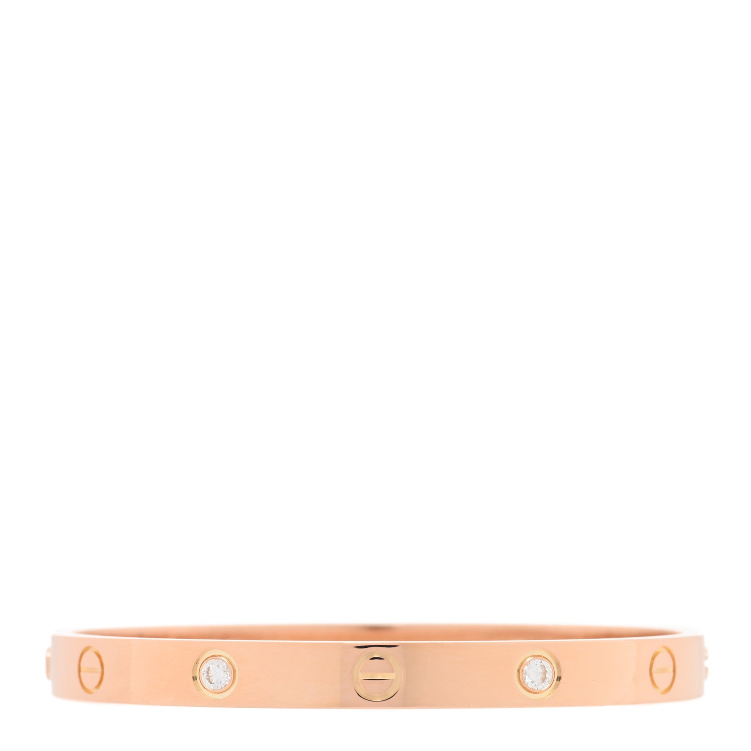 Cartier 18K Pink Gold 4 Diamond LOVE Bracelet 17 2 of 8