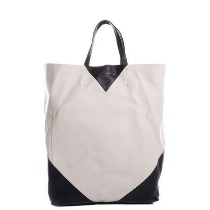 Celine Lambskin Vertical Bi-Color Coeur Cabas Black White 1 of 9