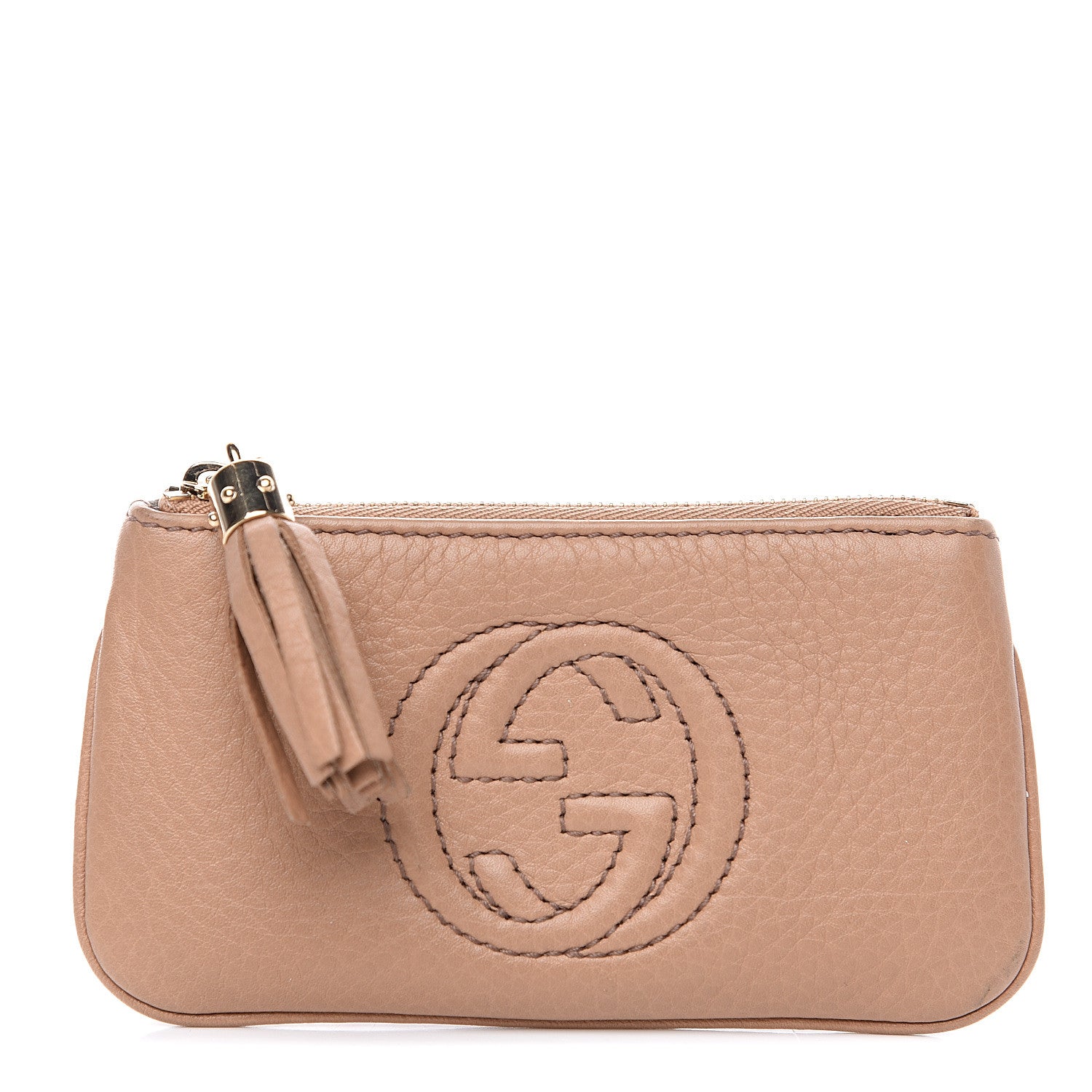 Gucci Pebbled Calfskin Soho Key Case Camelia 1 of 8
