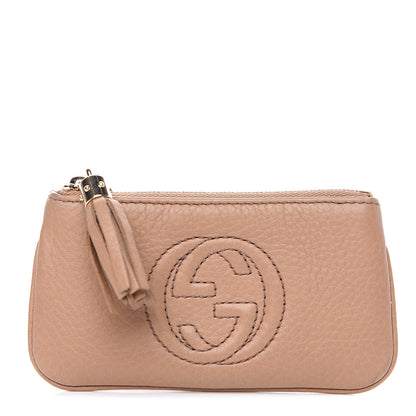 Gucci Pebbled Calfskin Soho Key Case Camelia 1 of 8