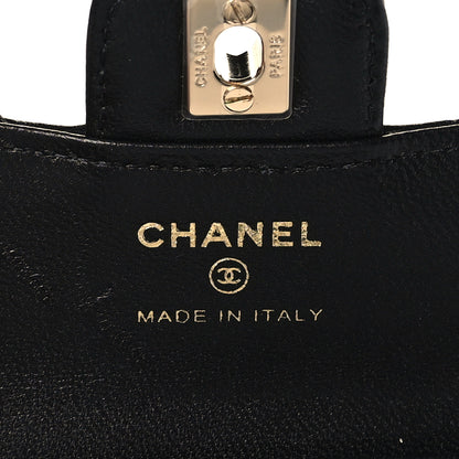 Chanel Lambskin Quilted Foldable Jewelry Box With Chain Black 8 of 11