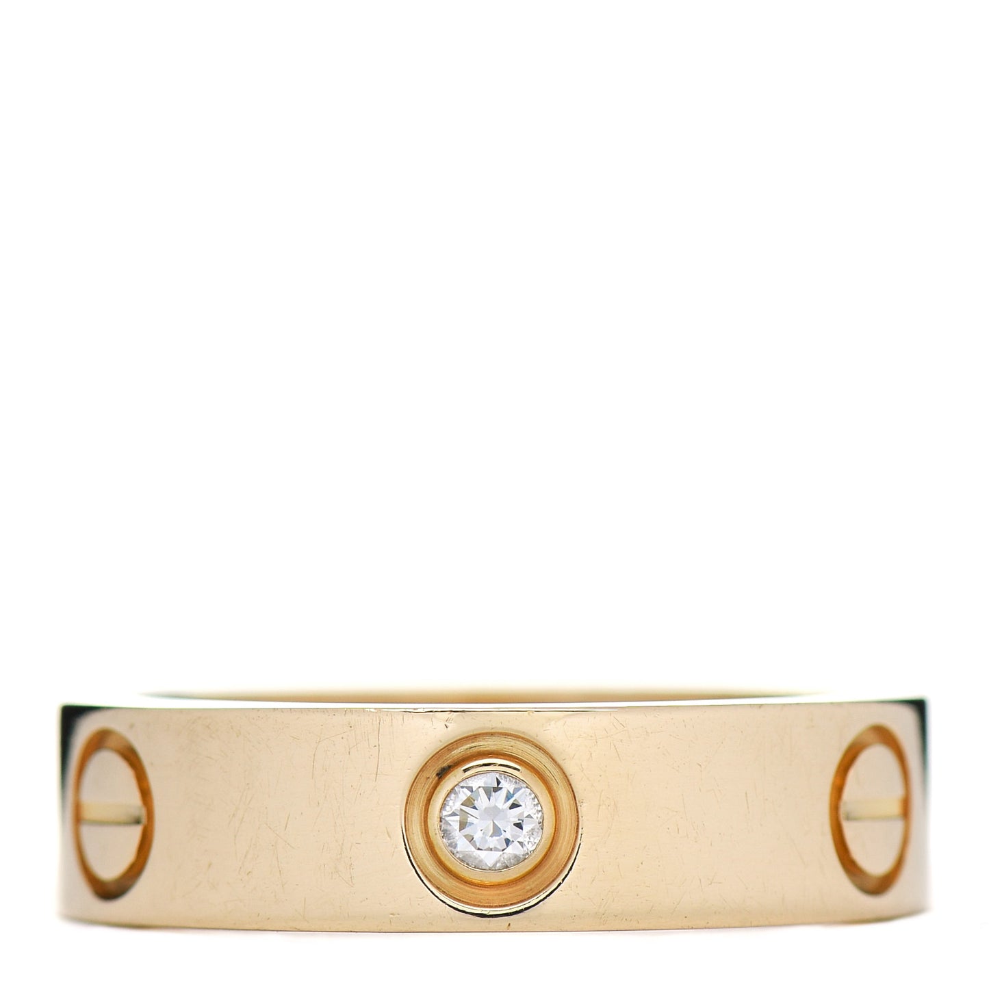 18K Yellow Gold 3 Diamond 5.5mm LOVE Ring 56 7.5
