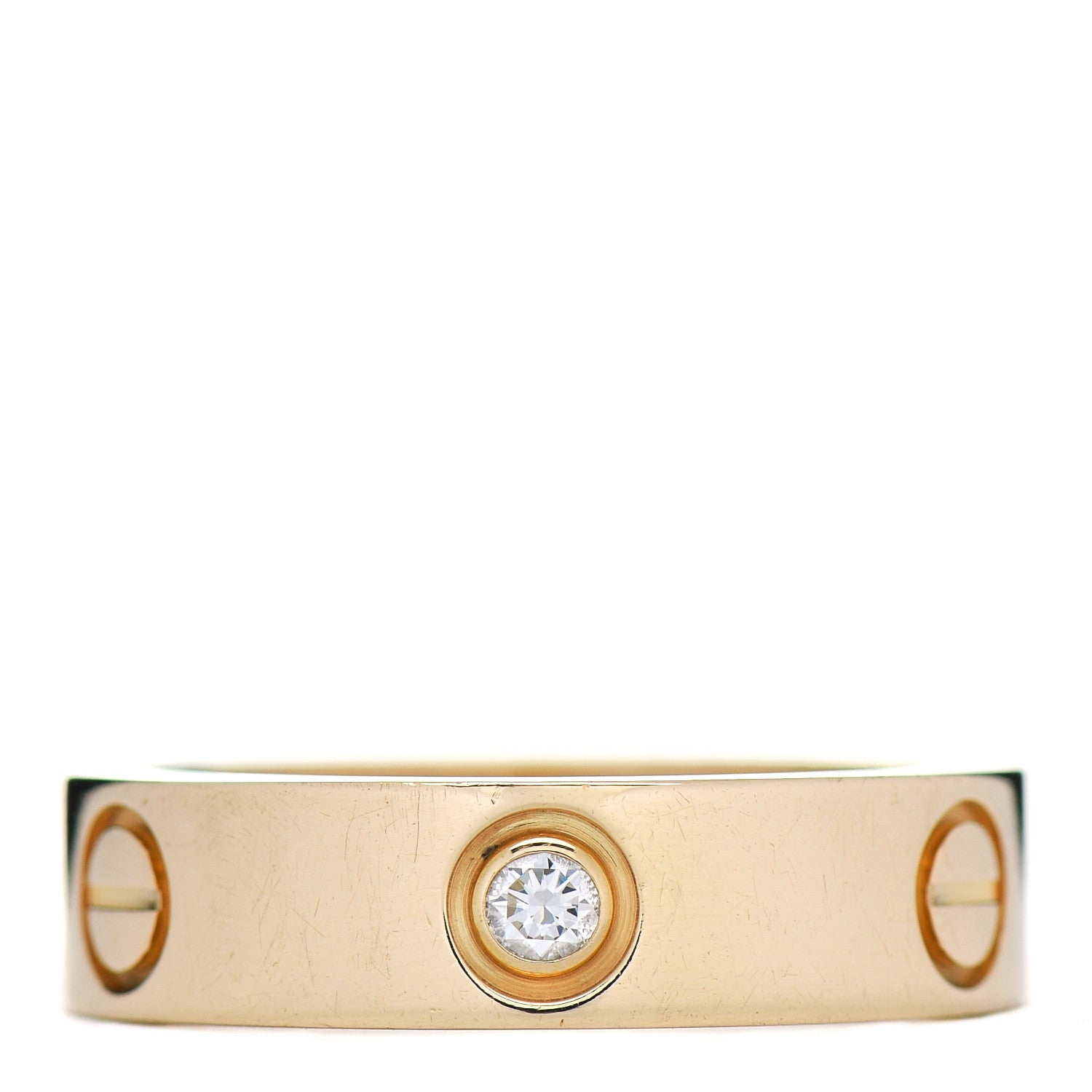 Cartier 18K Yellow Gold 3 Diamond 5.5mm LOVE Ring 56 7.5 1 of 4