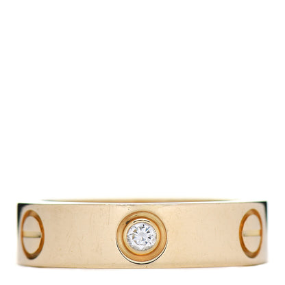 Cartier 18K Yellow Gold 3 Diamond 5.5mm LOVE Ring 56 7.5 1 of 4