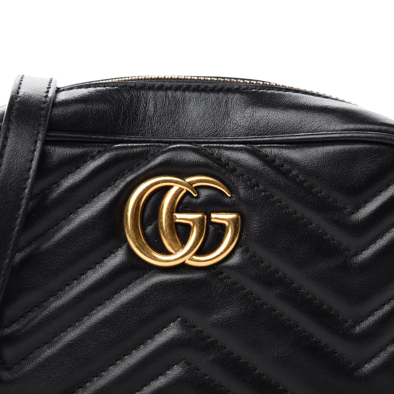 Gucci Calfskin Matelasse Mini GG Marmont Chain Shoulder Bag Black 13 of 13