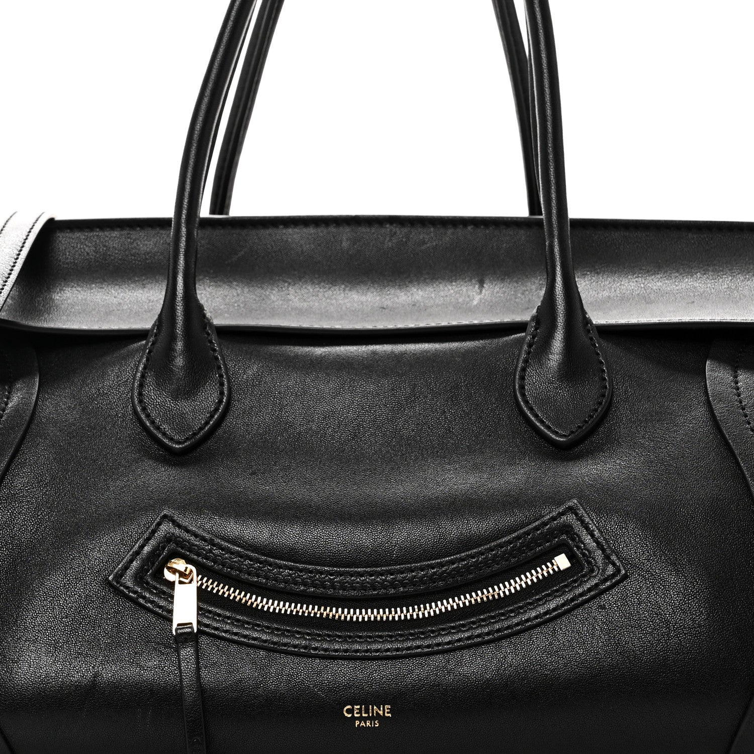 Celine Supple Shiny Lambskin Medium Smiling New Luggage Black