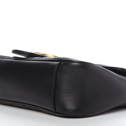 Gucci Calfskin Matelasse Small GG Marmont Shoulder Bag Black 7 of 10