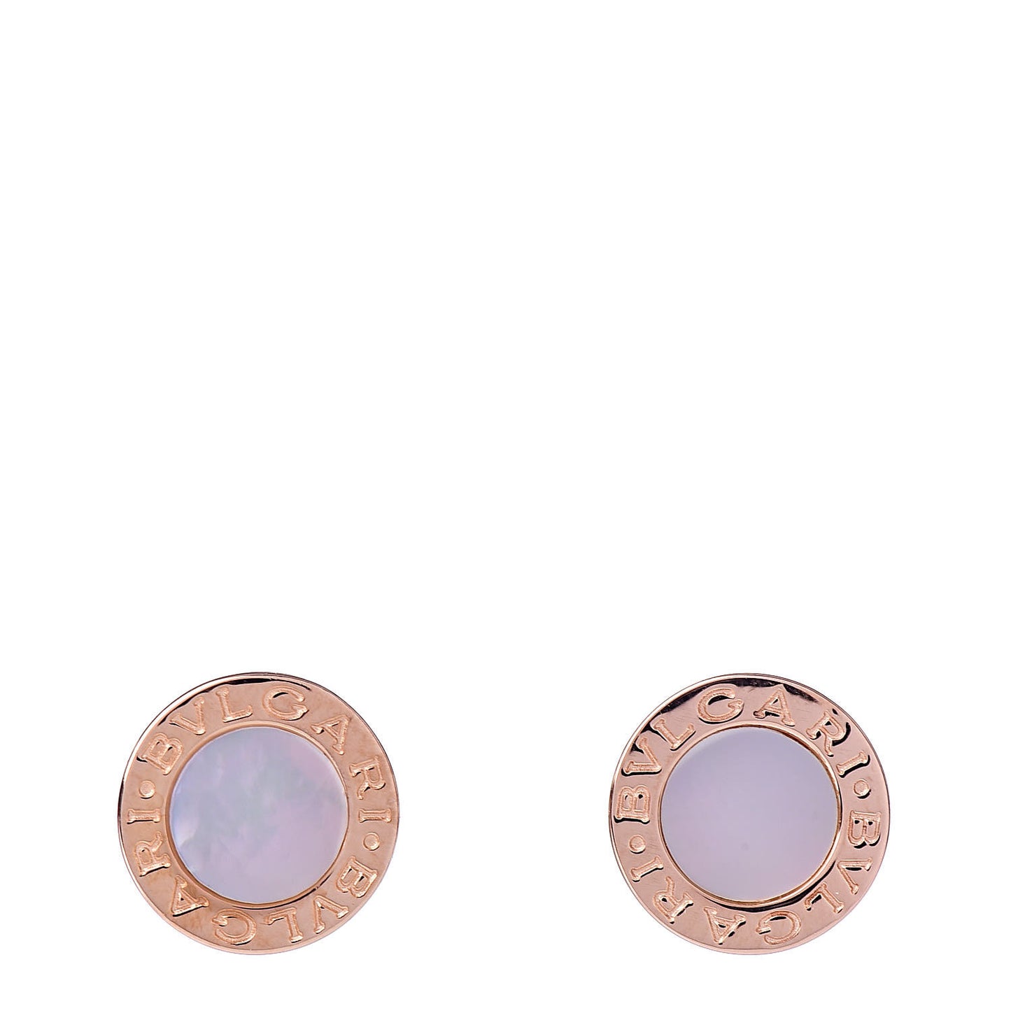 18K Rose Gold Mother of Pearl BVLGARI BVLGARI Stud Earrings