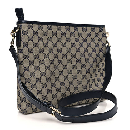 Gucci GG Supreme Monogram Web Flat Messenger Bag Navy 3 of 10