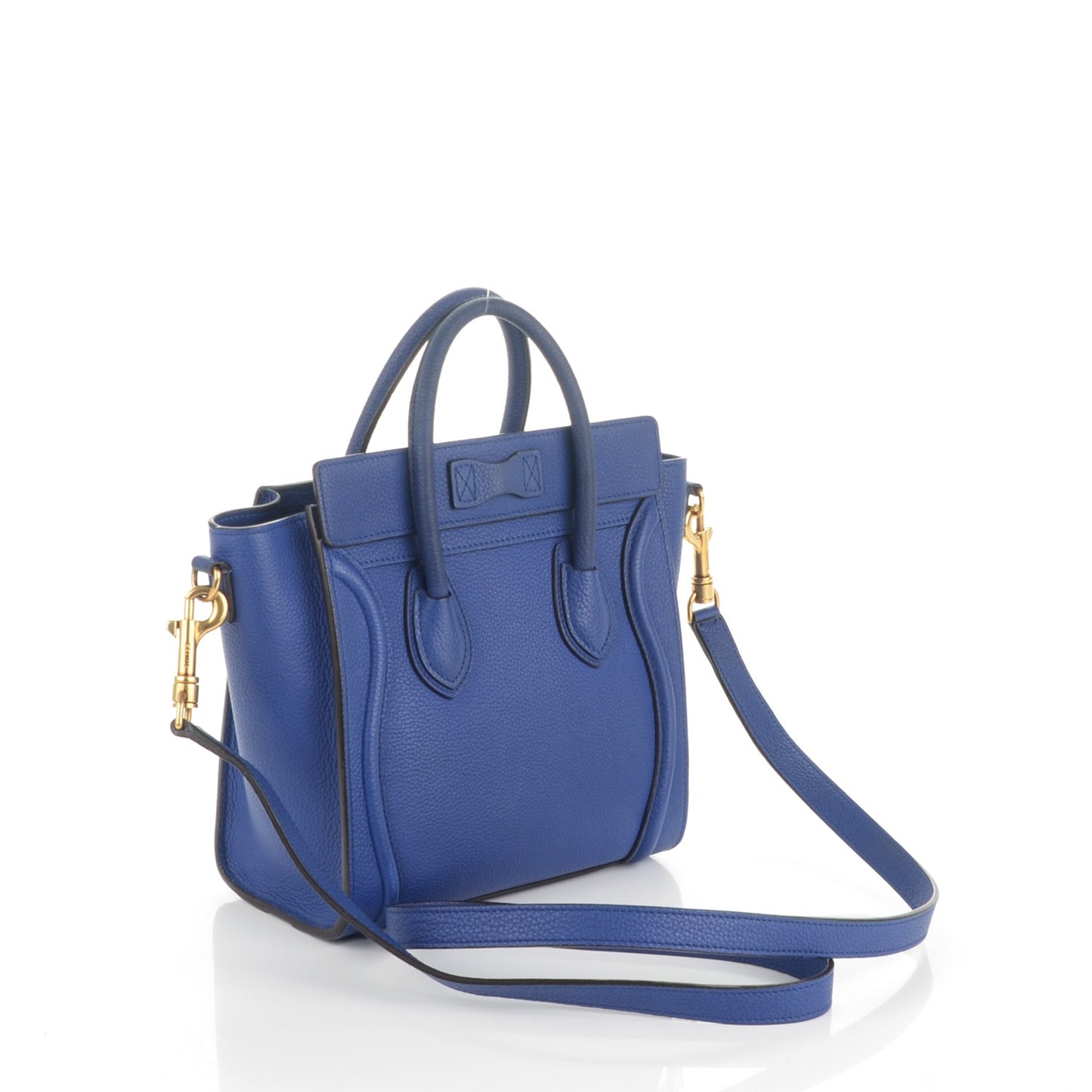 Drummed Calfskin Nano Luggage Indigo