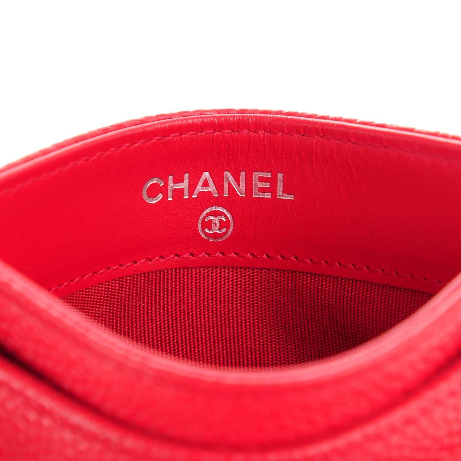 Chanel Caviar Timeless CC Card Holder Coral 6 of 8