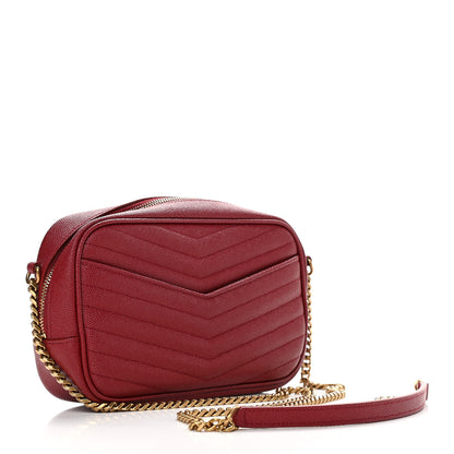 Saint Laurent Grain De Poudre Matelasse Monogram Mini Lou Camera Bag Opyum Red 3 of 12