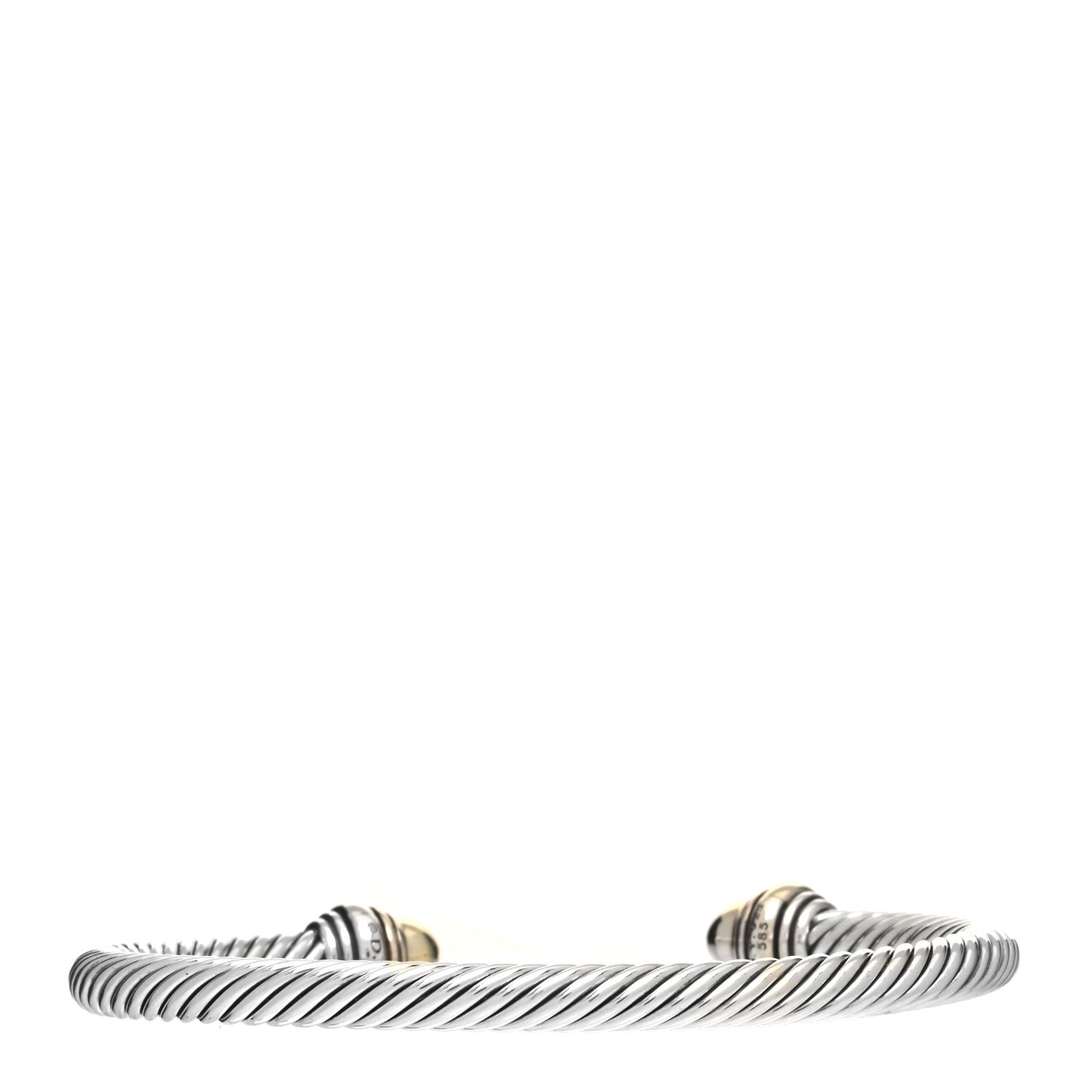 Sterling Silver 14K Yellow Gold 5mm Cable Classics Dome Bracelet