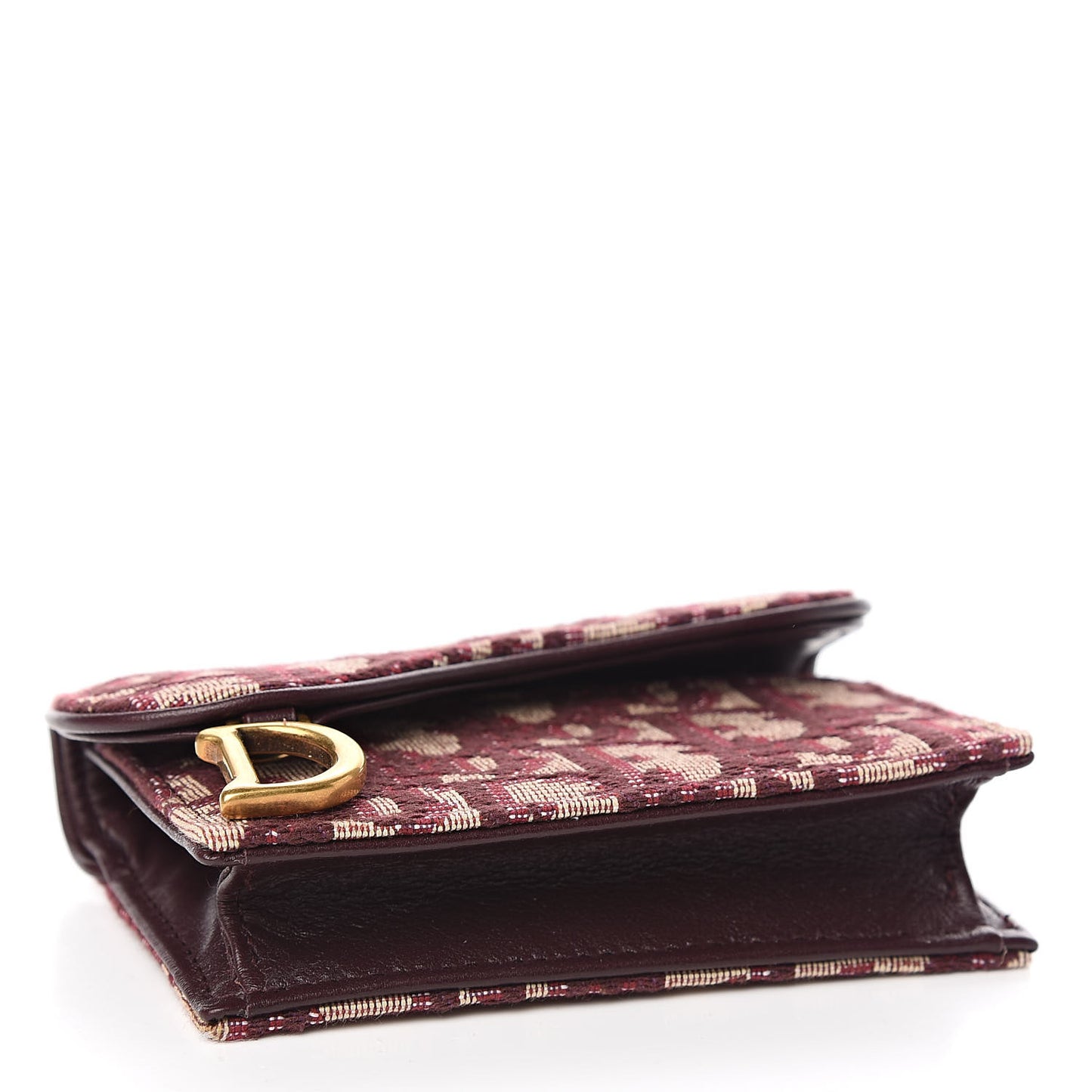 Oblique Saddle Card Holder Bordeaux