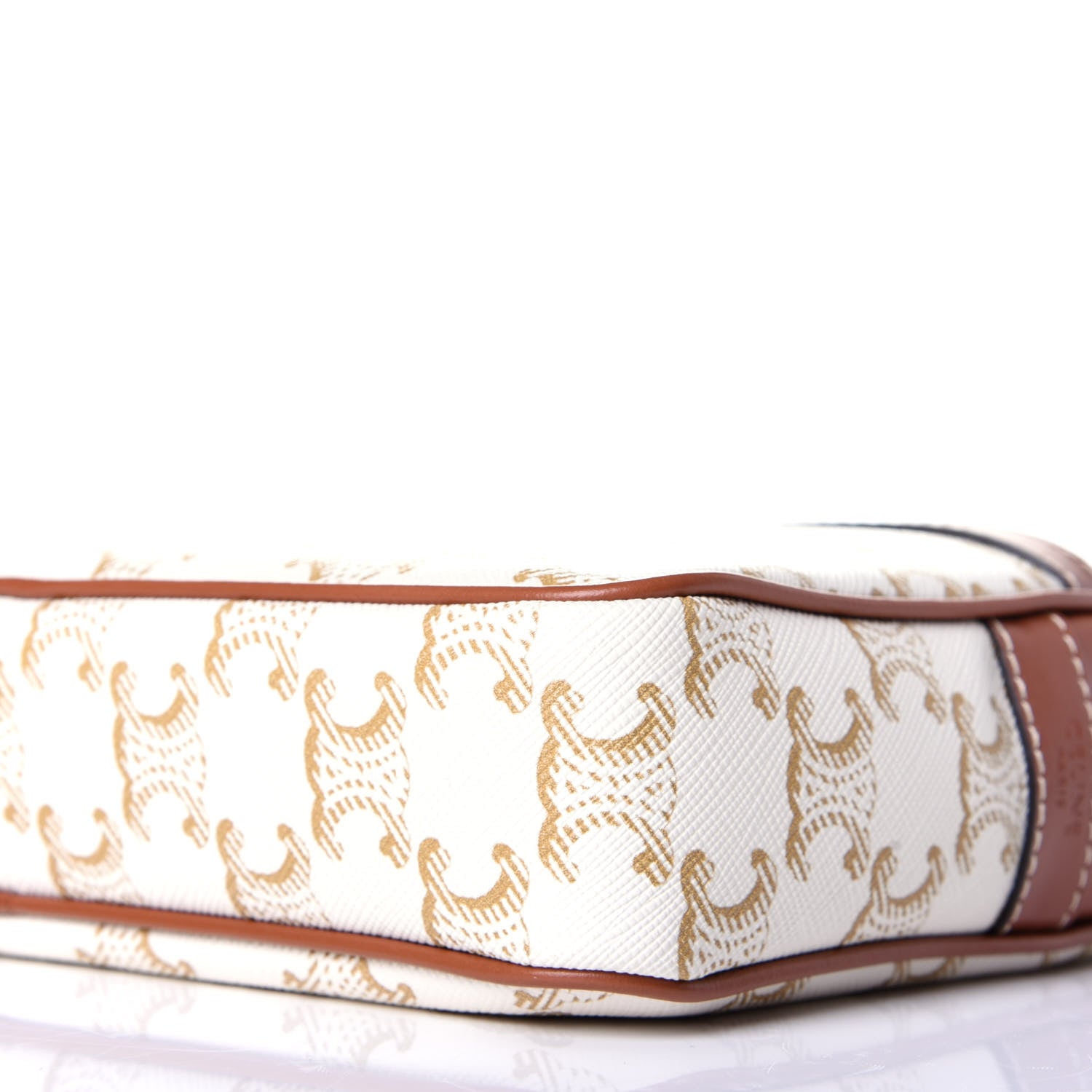 Celine Calfskin Triomphe Canvas Small Patapans White 9 of 9