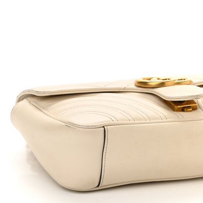 Gucci Calfskin Matelasse Small GG Marmont Shoulder Bag White 9 of 21