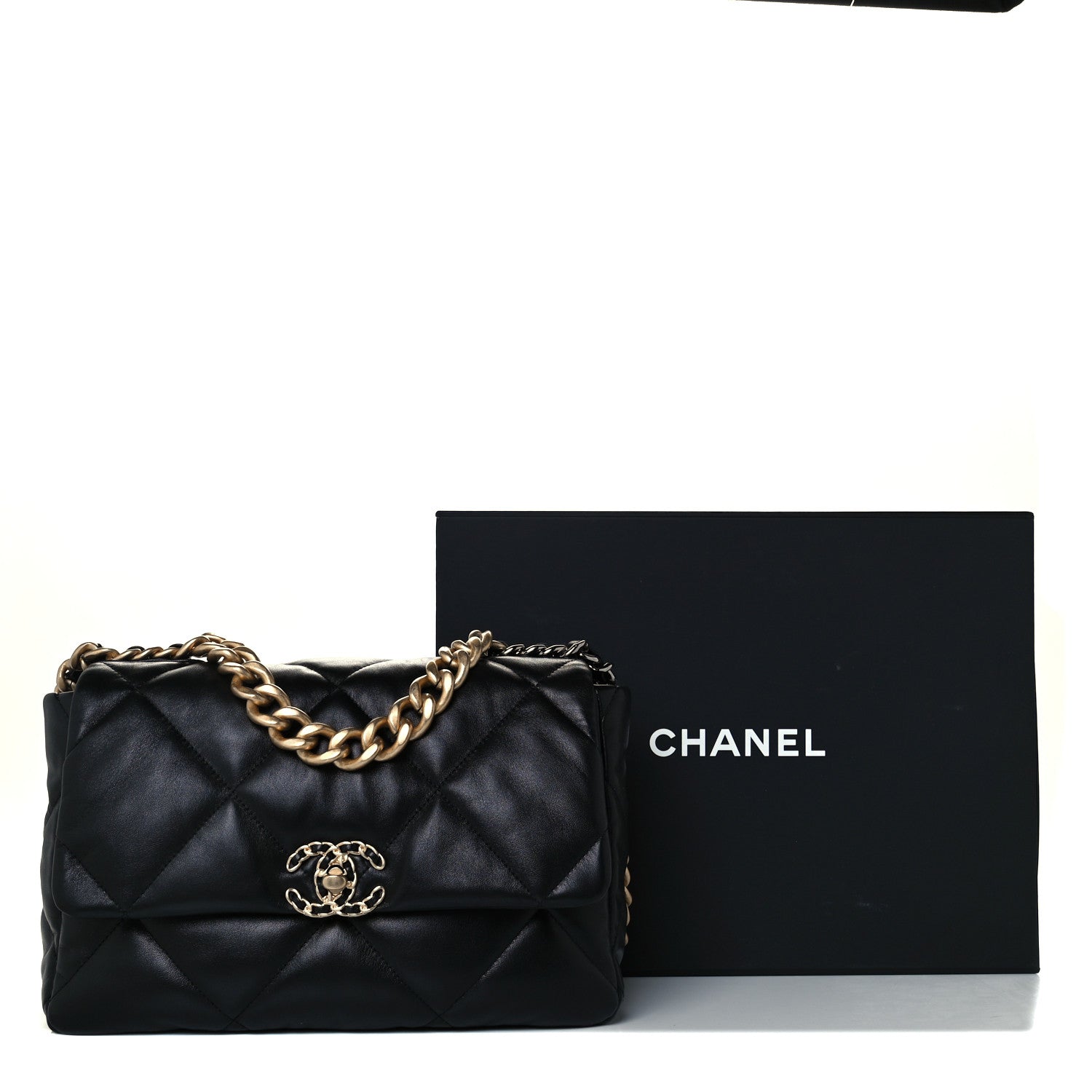 Chanel Lambskin Quilted Large Chanel 19 Flap Black 10 of 10