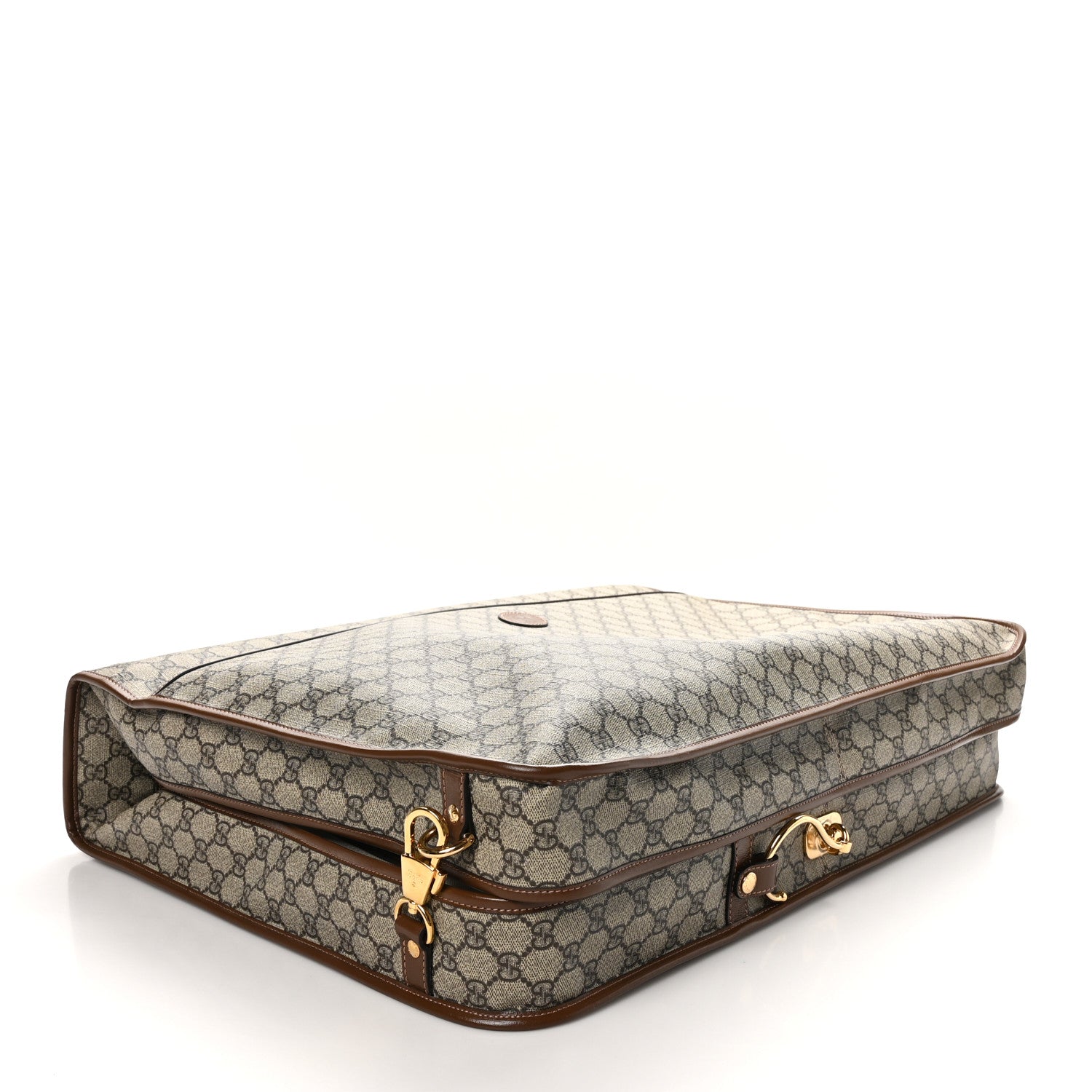 Gucci GG Supreme Monogram Azalea Calfskin Retro Interlocking G Garment Bag Beige Ebony Brown Sugar 3 of 9