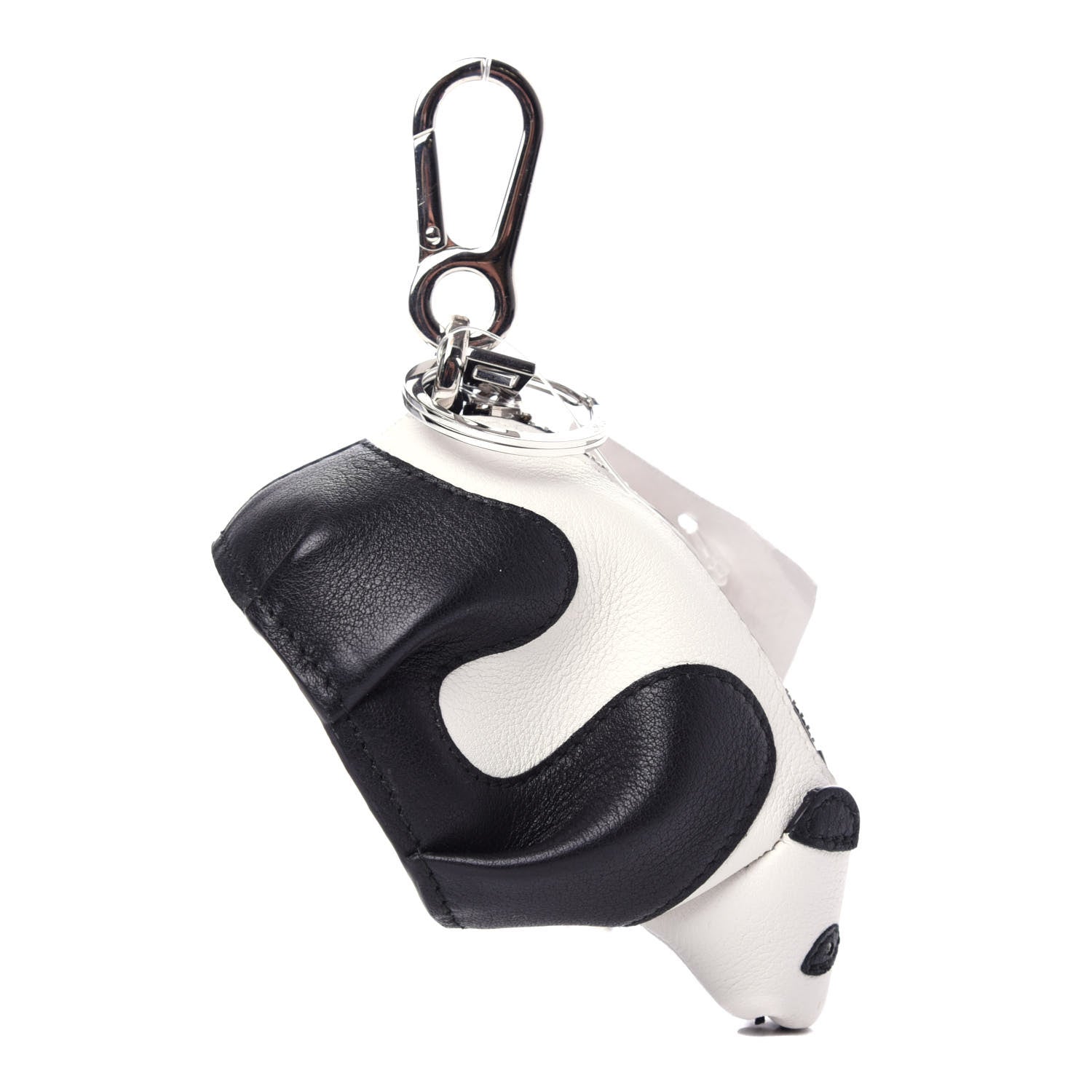 Loewe Calfskin Panda Coin Pouch Bag Charm Key Holder Black White 1 of 6