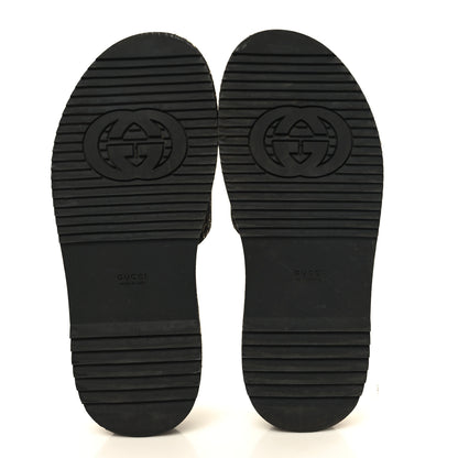 Gucci Jacquard Black Denim GG Monogram Angelina Platform 55mm Slide Sandals 40 Black Ivory 6 of 9
