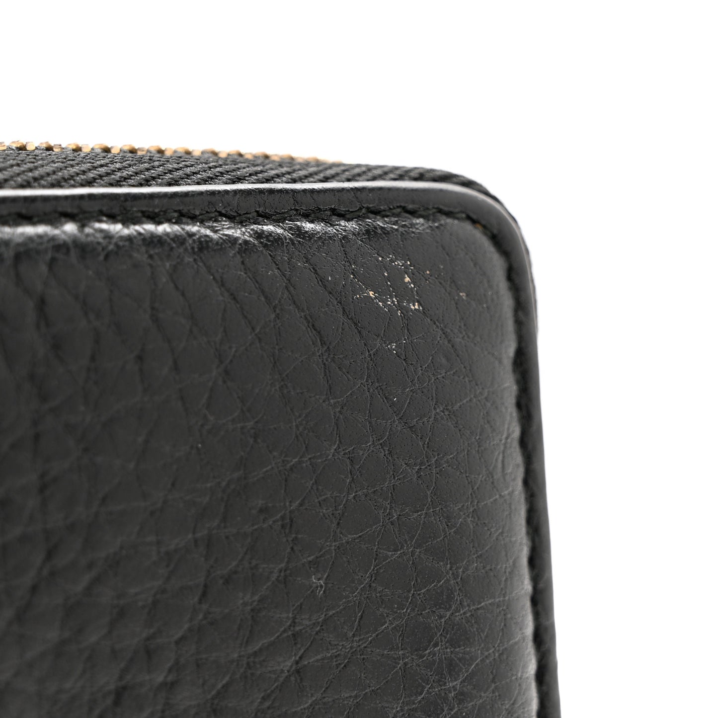 Pebbled Calfskin Soho Zip Around Wallet Black