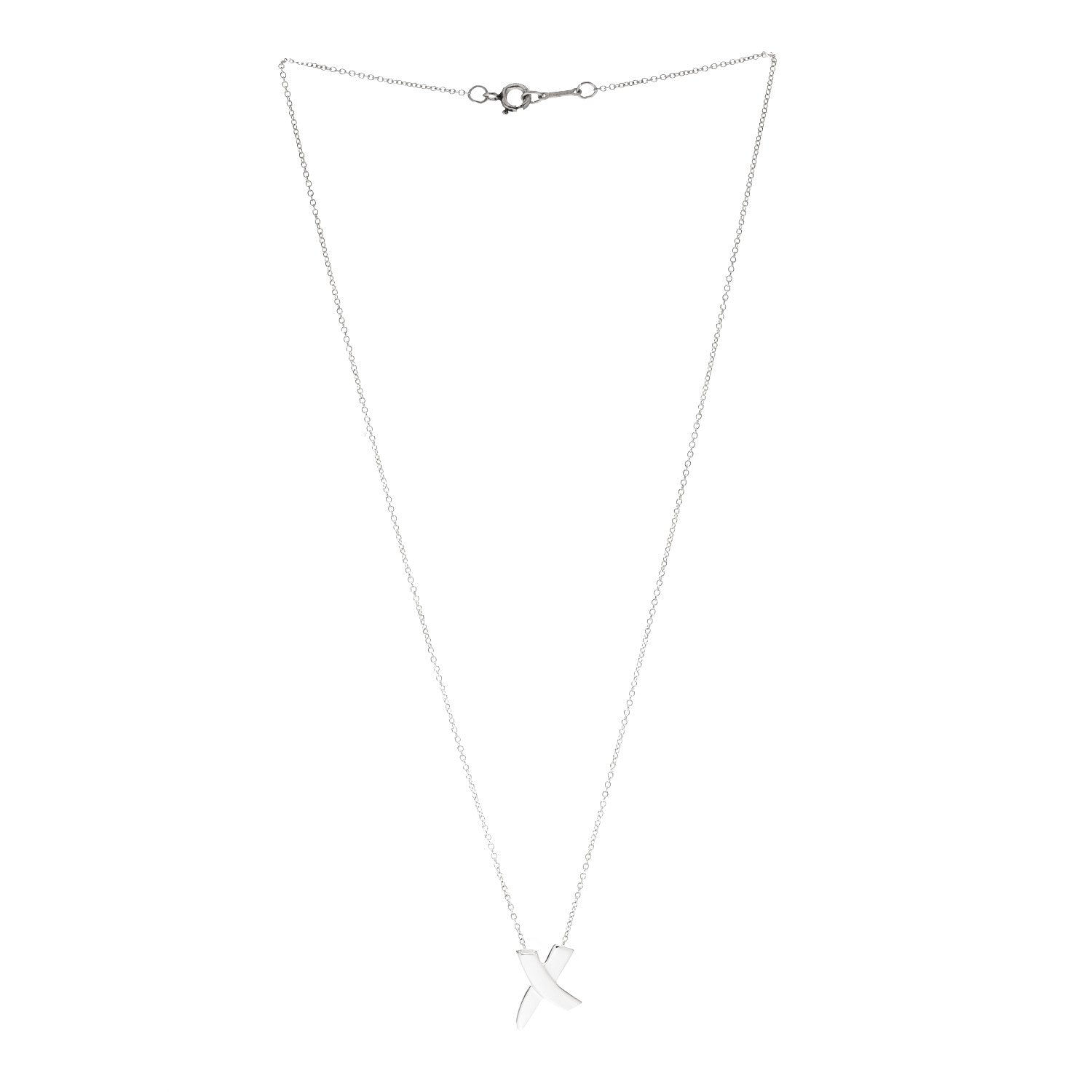 Tiffany Sterling Silver Paloma Picasso Graffiti X Pendant Necklace 3 of 6