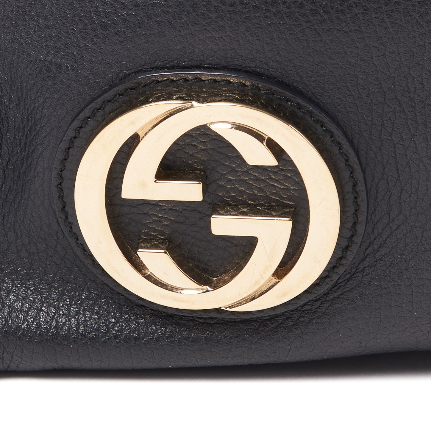 Gucci Dollar Calfskin Interlocking G Tote Black 6 of 8