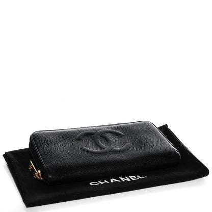 Chanel Caviar CC Timeless Large Zip Around Wallet Black 4 of 8