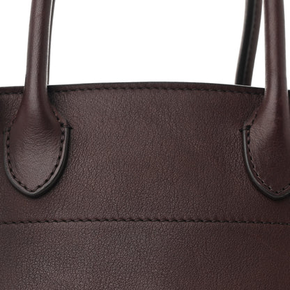 The Row Polished Saddle Calfskin Soft Margaux 10 Bag Dark Brown 7 of 10