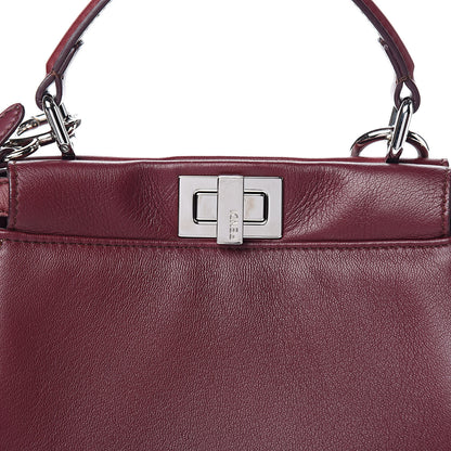 Fendi Nappa Mini Peekaboo Iconic Satchel Bordeaux 15 of 15
