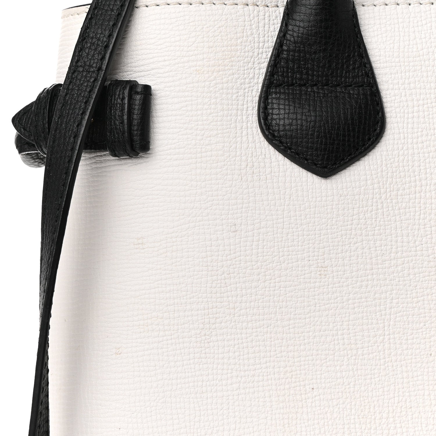 Burberry Derby Calfskin House Check Medium Bi-Color Banner Tote Natural Black 14 of 15