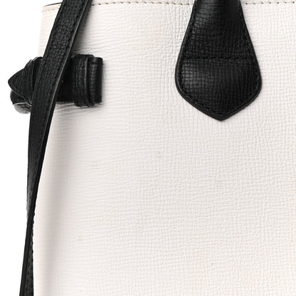 Burberry Derby Calfskin House Check Medium Bi-Color Banner Tote Natural Black 14 of 15