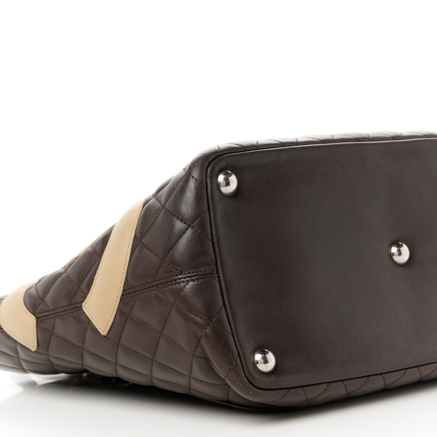 Chanel Calfskin Quilted Large Cambon Tote Brown Beige 9 of 10