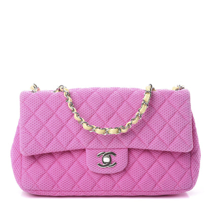 Chanel Neoprene Quilted Medium Single Flap Pink 1 of 9