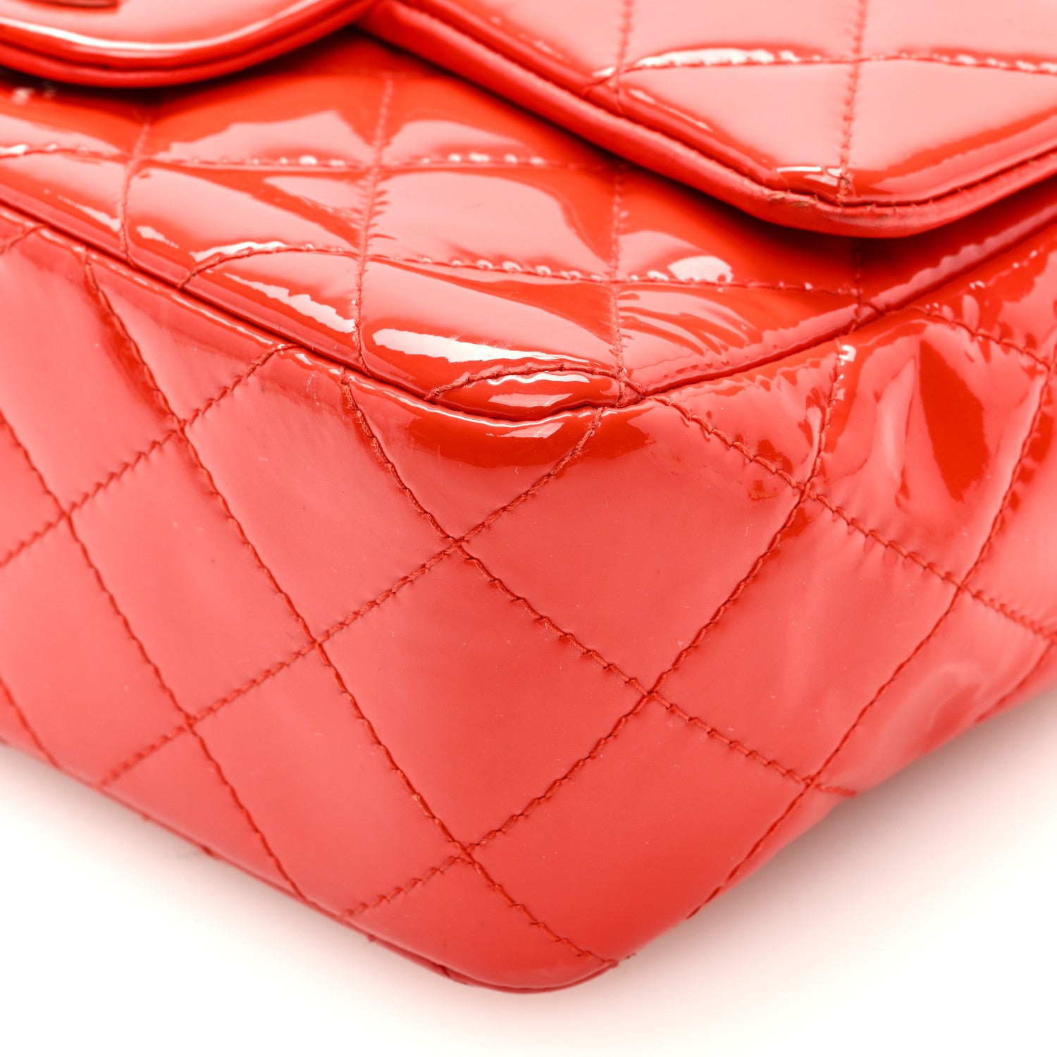 Chanel Patent Calfskin Quilted Mini Rectangular Flap Red 9 of 9