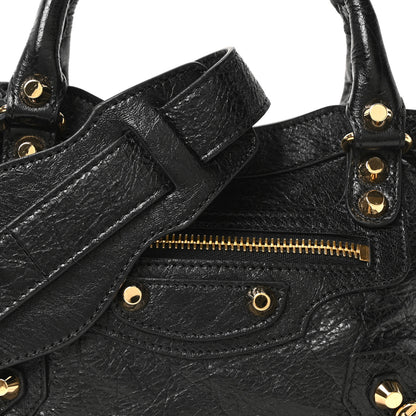 Balenciaga Agneau Classic Gold Hardware Mini City Black 9 of 11