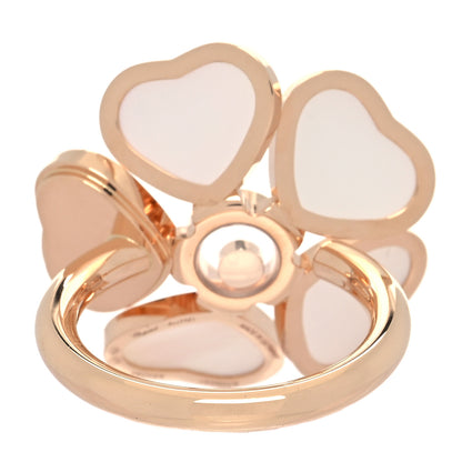 Chopard 18K Rose Gold Diamond Mother of Pearl Happy Hearts Flower Ring 52 6 3 of 5