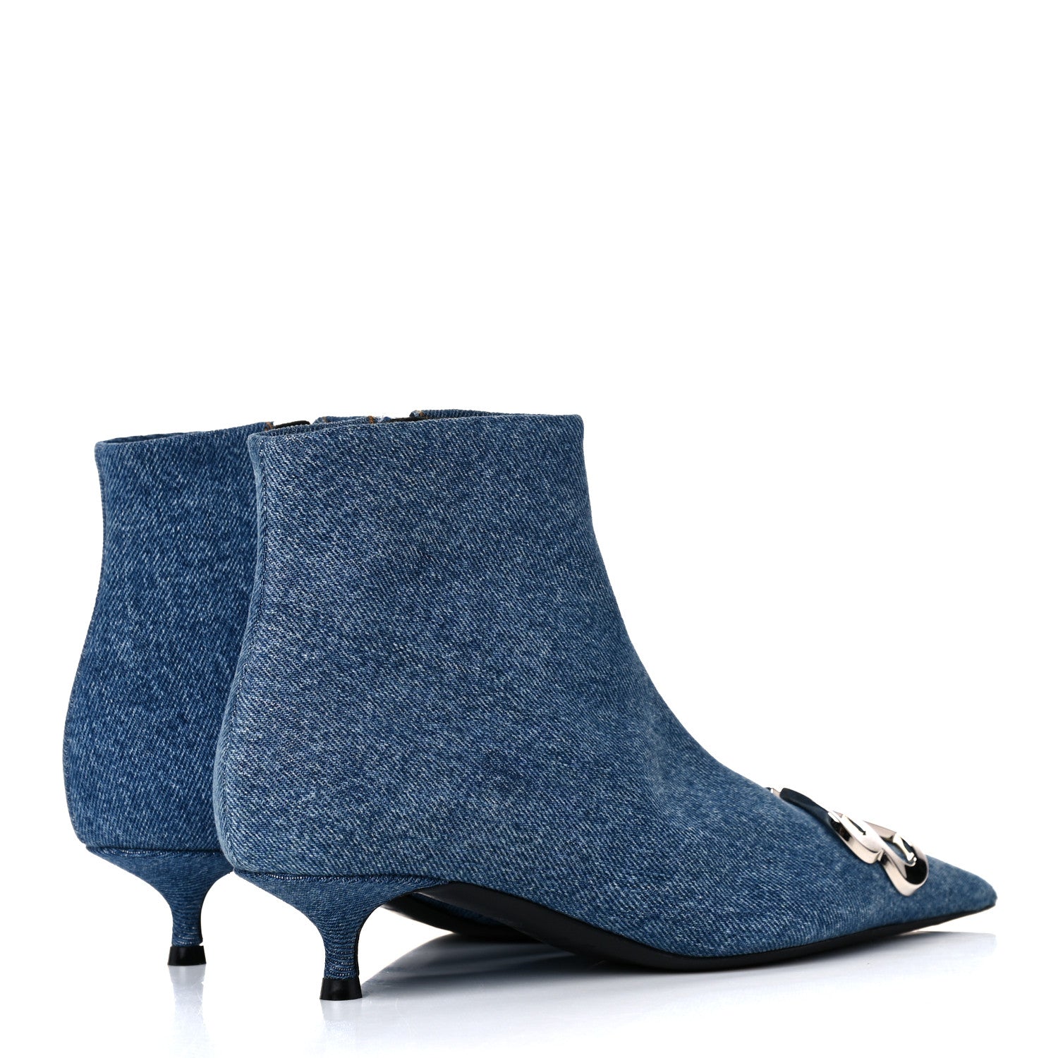 Balenciaga Denim BB Pointy Toe Ankle Booties 35.5 Light Bleu 4 of 10