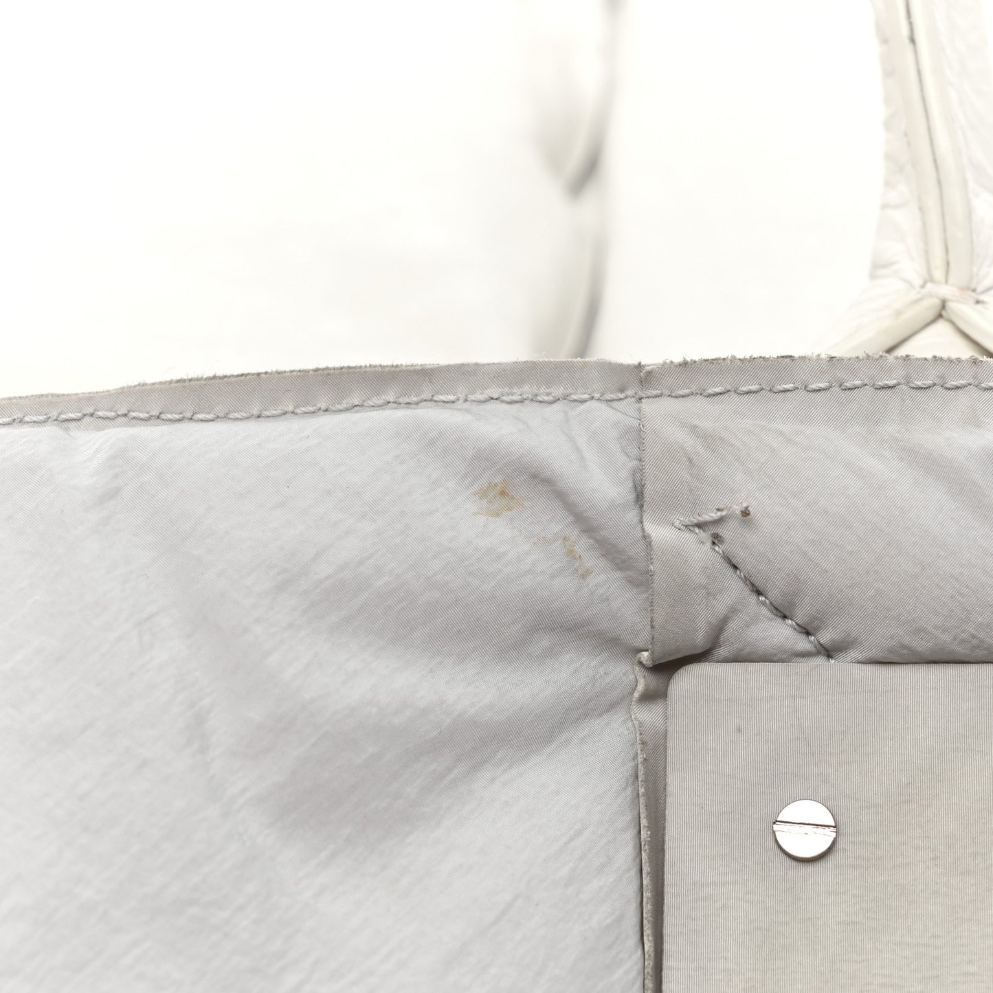 Lambskin Intrecciato The Squash Padded Tote Chalk