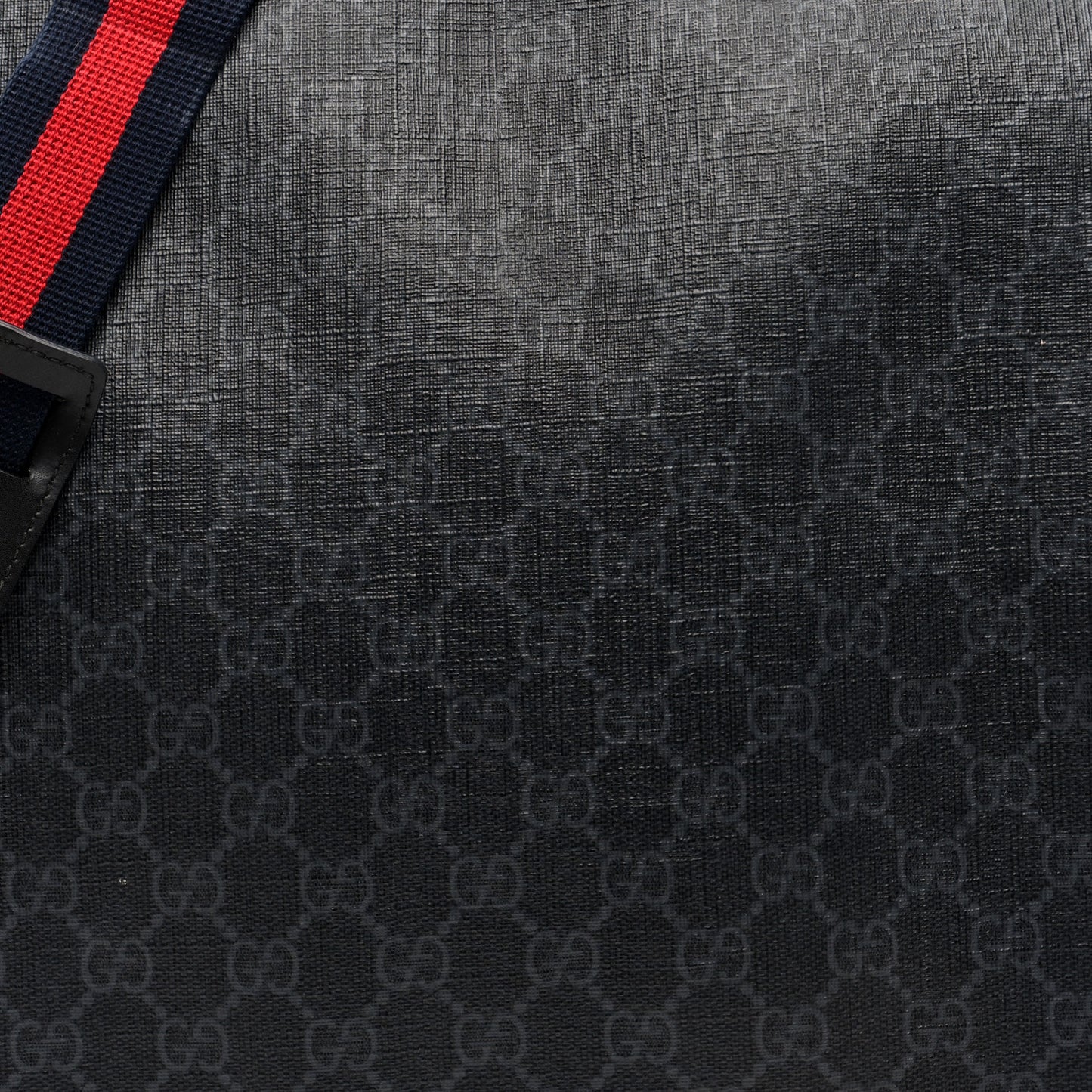 GG Supreme Monogram Web Messenger Diaper Bag Black Grey