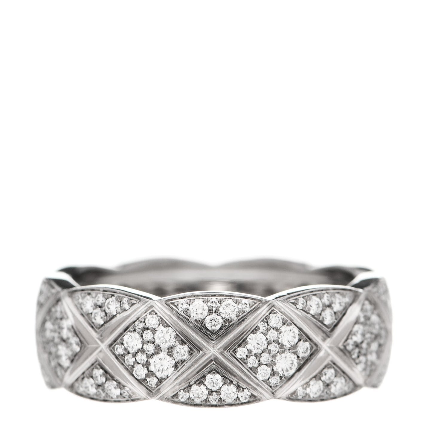 18K White Gold Diamond Small Coco Crush Pave Ring 52 6