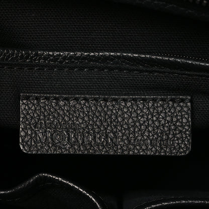 Alexander McQueen Pebbled Calfskin Small Skull Padlock Zip Around Tote Black 6 of 9